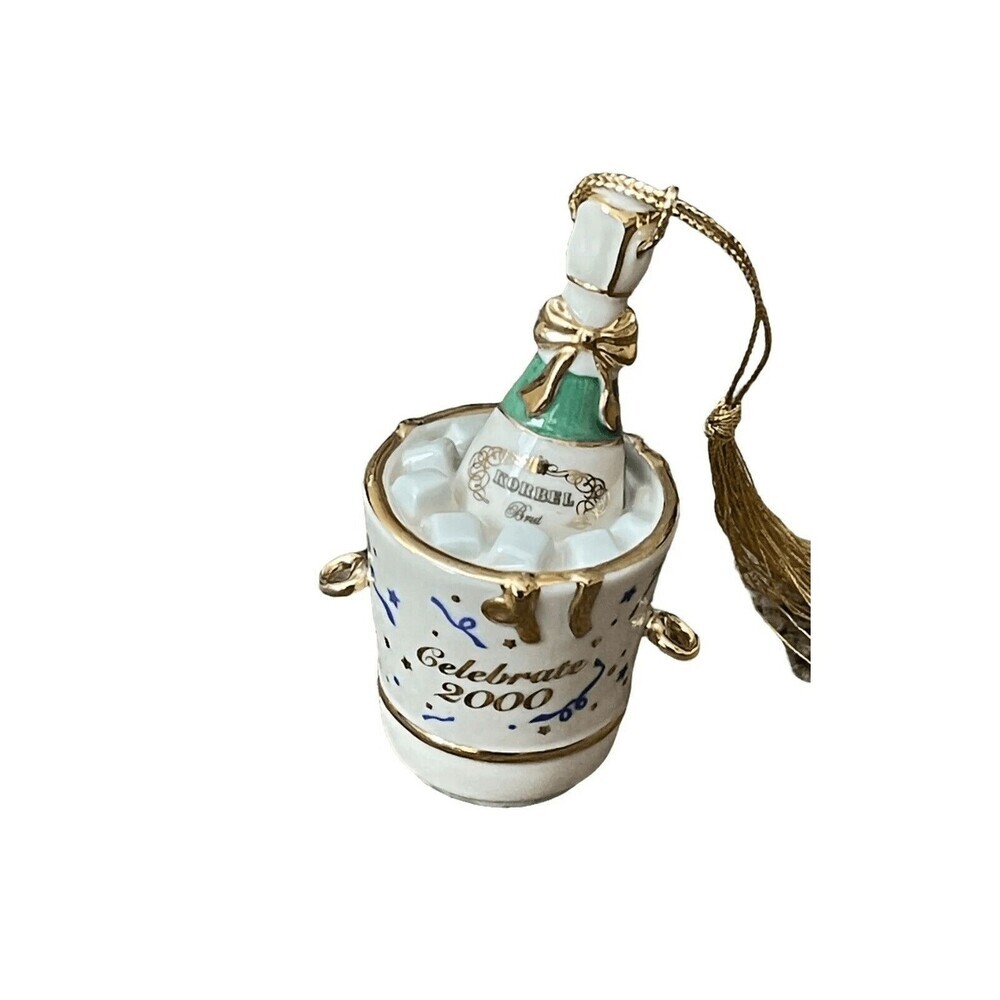 Vintage Lenox 2000 Ornament Korbel Champagne Bucket In Box New Sealed.